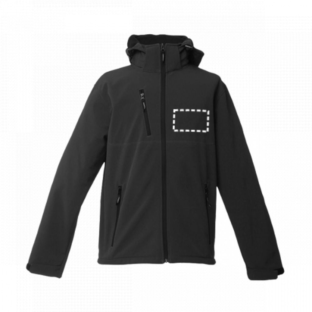 ZAGREB. Чоловік SoftShell зі знімним капюшоном, колір темно-синій  розмір XXL - 30180-134-XXL- Фото №3