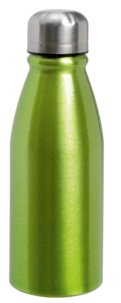 Бутылка алюминиевая FANCY, цвет серебристый, яблочно-зелёный