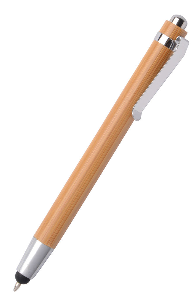 Ручка шариковая TOUCH BAMBOO, цвет коричневый, серебристый
