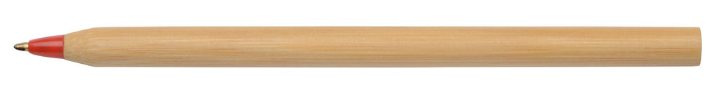Ручка кулькова бамбукова ESSENTIAL, колір коричневий, червоний