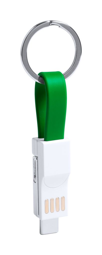 Брелок-зарядний кабель Hedul, колір зелений