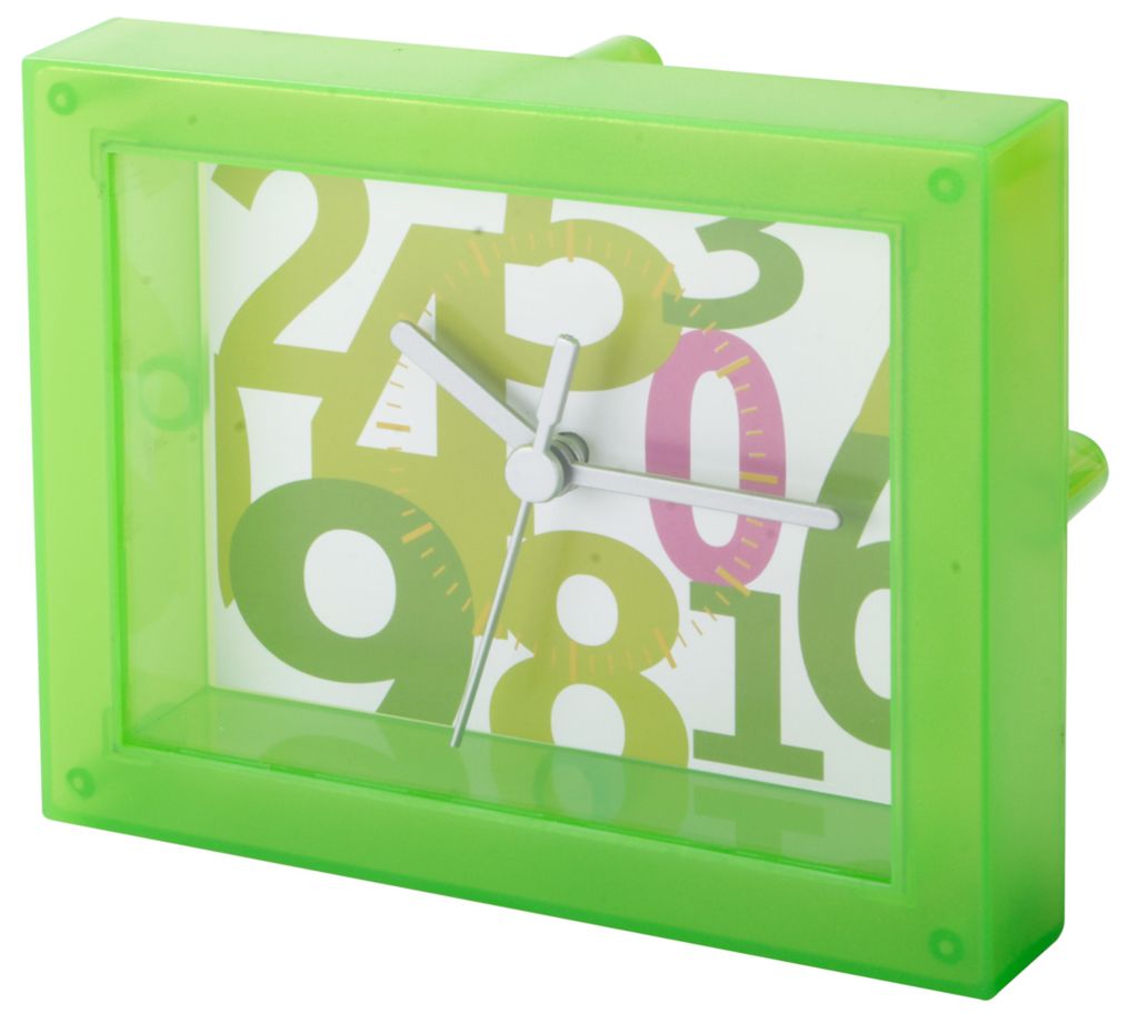 Часы настольные прозрачные Timestant, цвет зеленый