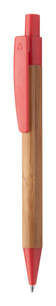 Ручка шариковая бамбуковая Boothic, цвет красный