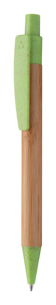 Ручка шариковая бамбуковая Boothic, цвет зеленый
