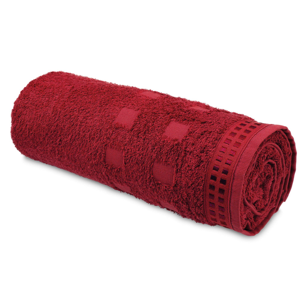 Хлопковое махровое полотенце, цвет красный