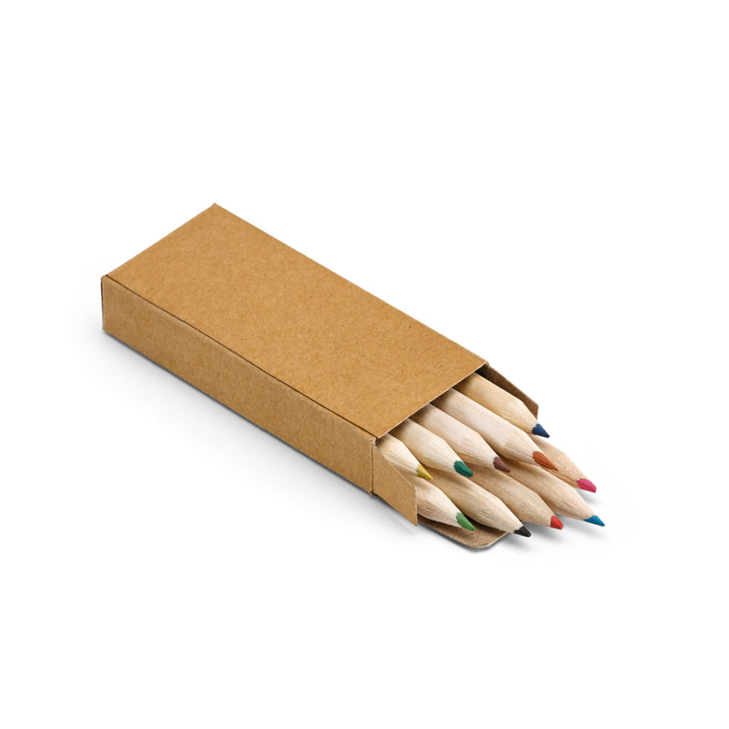 Коробка з 10 кольоровими олівцями, колір натуральний