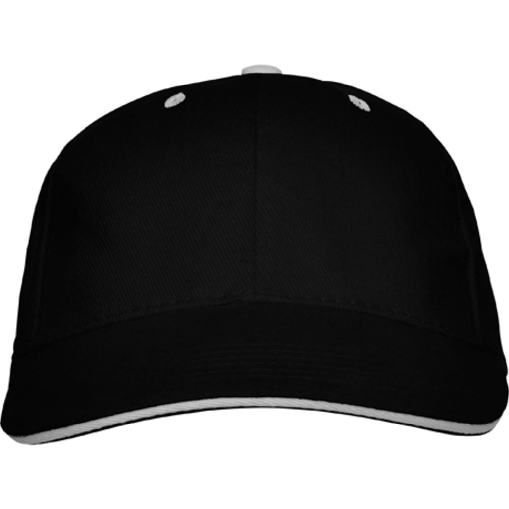 PANEL 6-панельная контрастная бейсболка, цвет черный  размер ONE SIZE