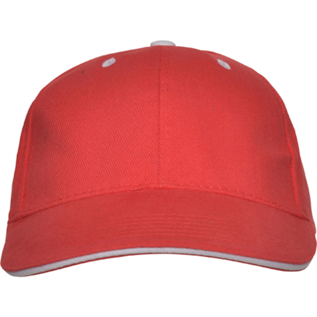 PANEL 6-панельная контрастная бейсболка, цвет красный  размер ONE SIZE