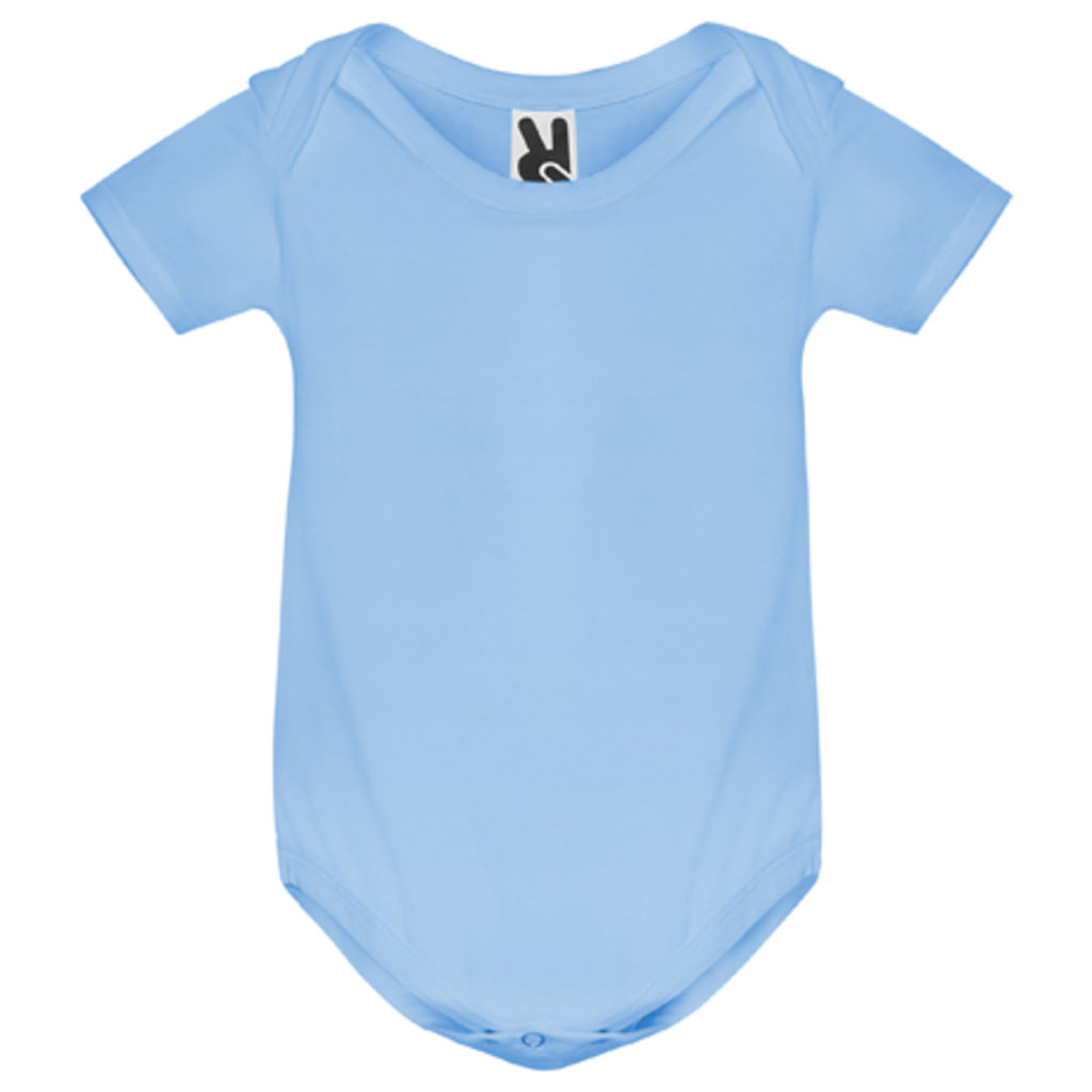 HONEY Боді для немовляти з коротким рукавом гладкої в´язки, колір небесно-блакитний  розмір 9 MESES