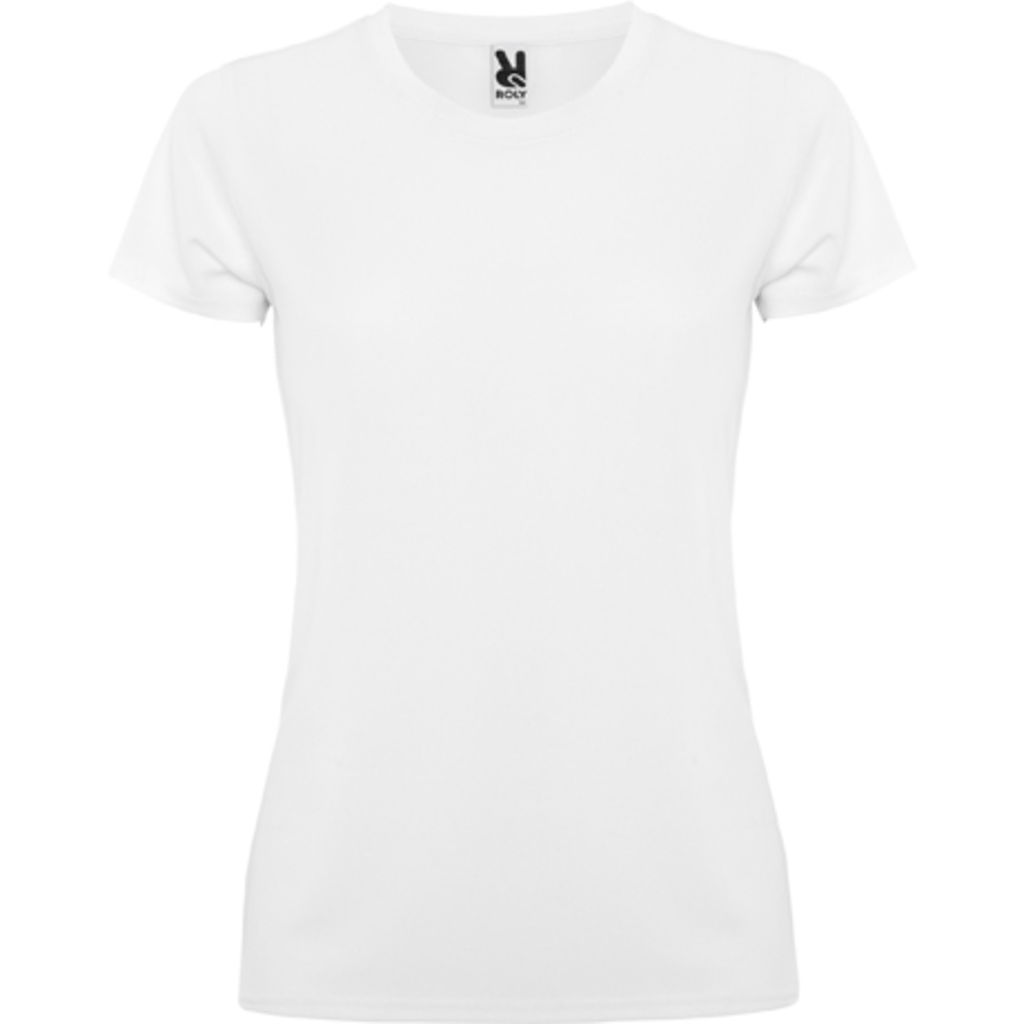 MONTECARLO WOMAN Приталенная футболка с круглым вырезом и усиленными швами, цвет белый  размер S