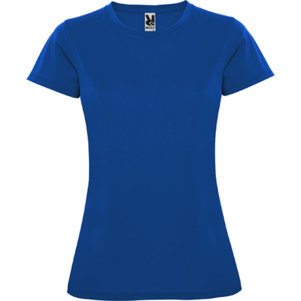 MONTECARLO WOMAN Приталенная футболка с круглым вырезом и усиленными швами, цвет королевский синий  размер S