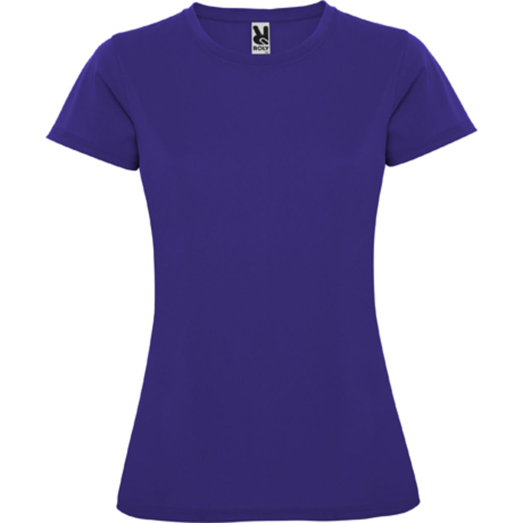 MONTECARLO WOMAN Приталенная футболка с круглым вырезом и усиленными швами, цвет пурпурный  размер M