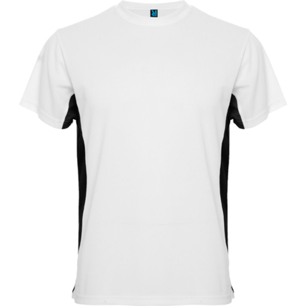 TOKYO Двухцветная футболка с круглым вырезом с усиленными швами, цвет белый, черный  размер S
