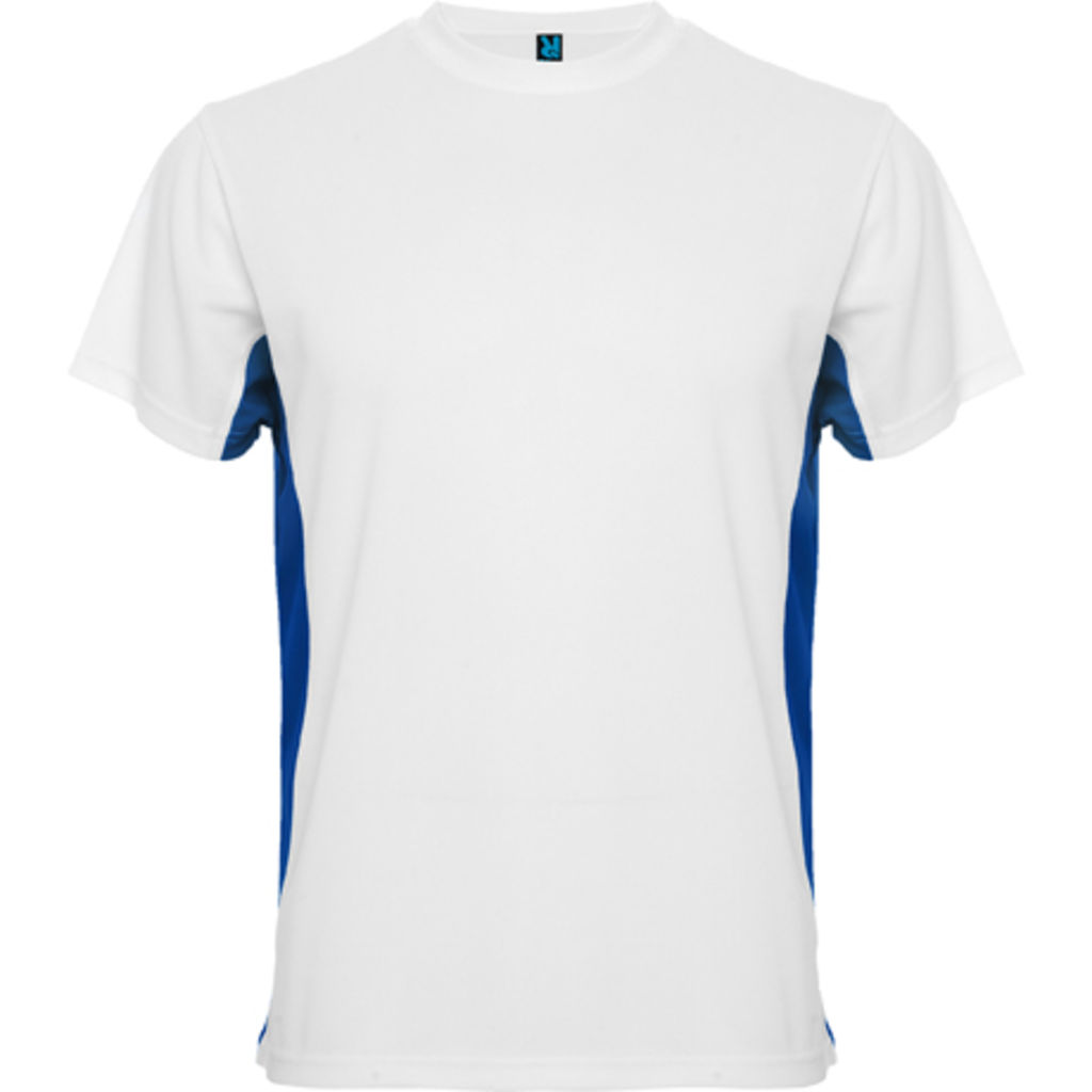TOKYO Двухцветная футболка с круглым вырезом с усиленными швами, цвет белый, королевский синий  размер S