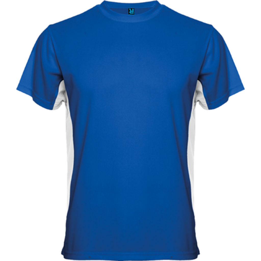TOKYO Двухцветная футболка с круглым вырезом с усиленными швами, цвет королевский синий, белый  размер XL