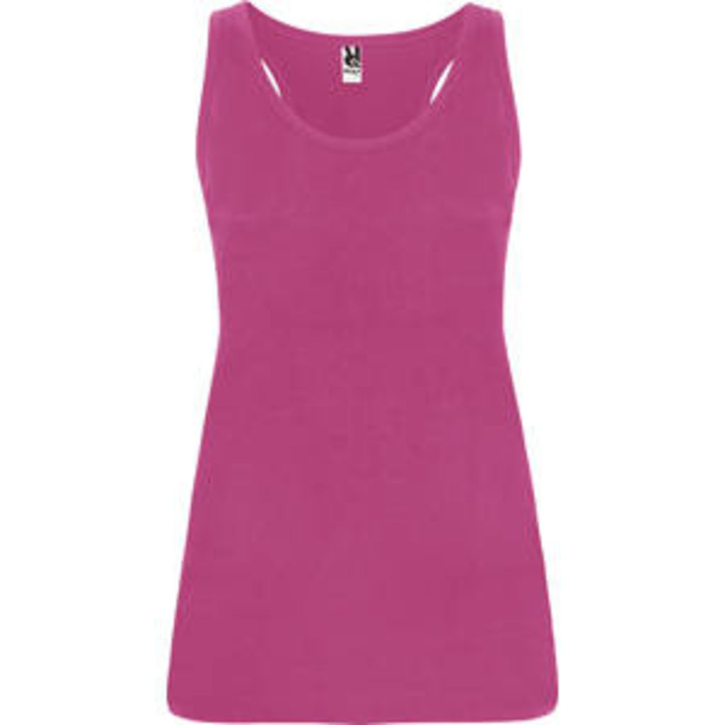 BRENDA Приталенная футболка-борцовка с широкими вырезами на резинке, цвет ярко-розовый  размер S