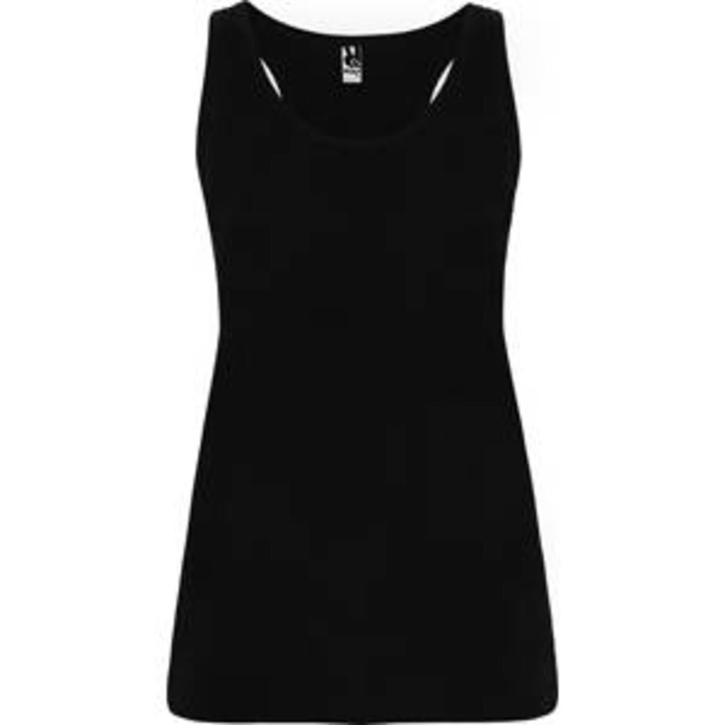 BRENDA Приталенная футболка-борцовка с широкими вырезами на резинке, цвет черный  размер 2XL