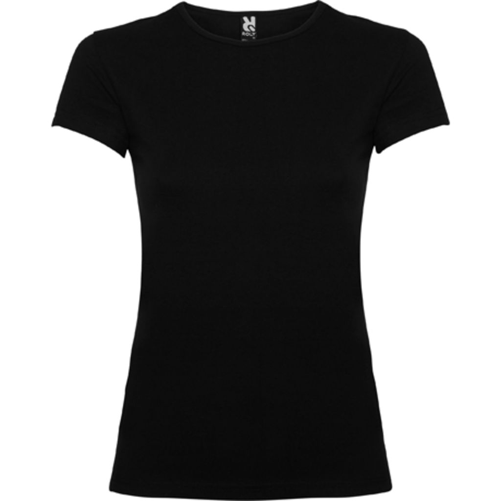BALI Очень удобная приталенная футболка с коротким рукавом и воротом на резинке, цвет черный  размер S