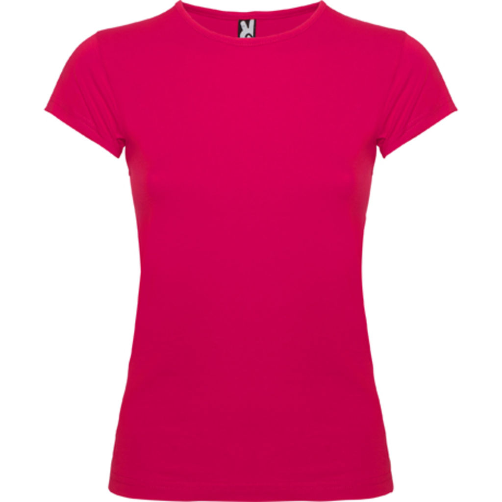 BALI Очень удобная приталенная футболка с коротким рукавом и воротом на резинке, цвет ярко-розовый  размер S
