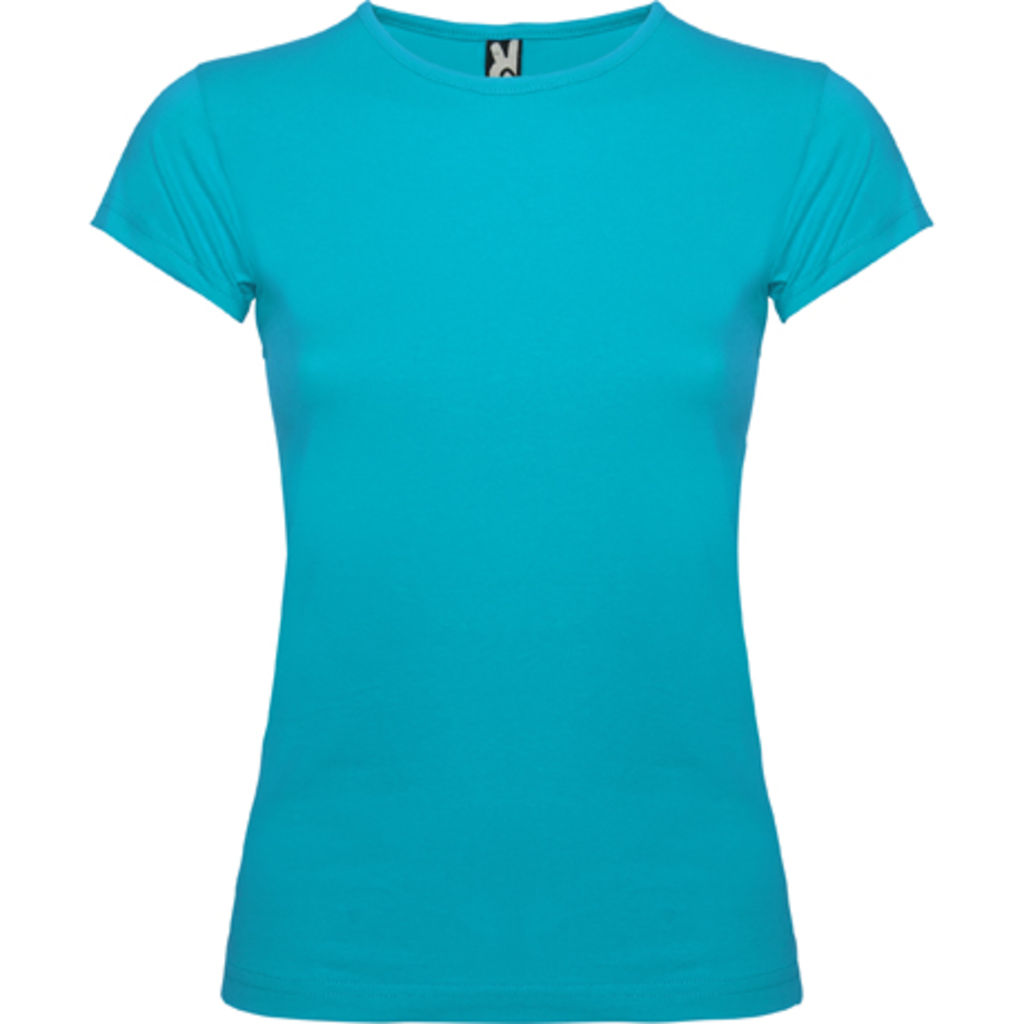 BALI Очень удобная приталенная футболка с коротким рукавом и воротом на резинке, цвет бирюзовый  размер M