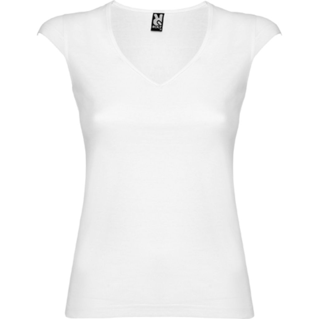MARTINICA Жіноча футболка з V-подібною горловиною та тонкою кромкою, колір білий  розмір S