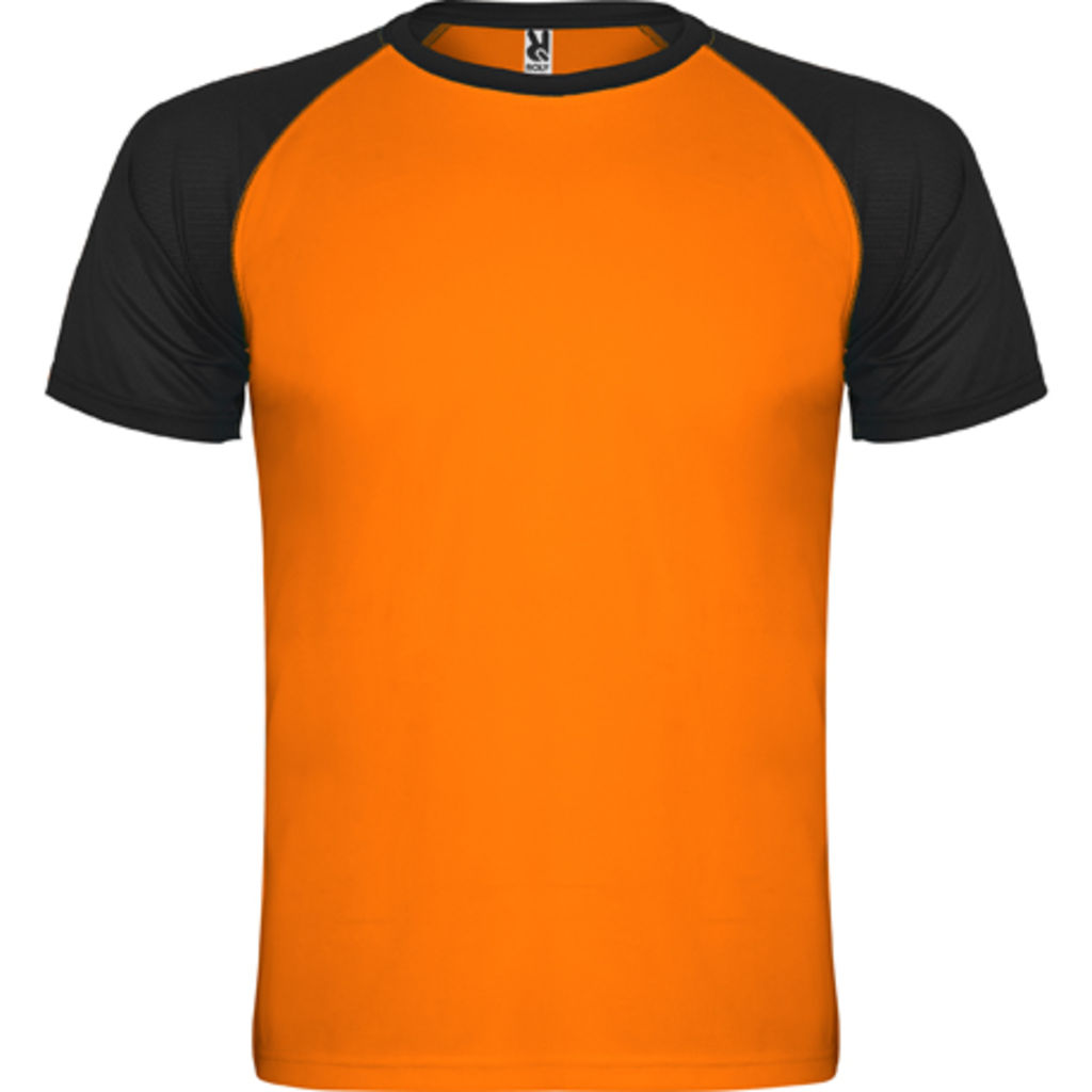 INDIANAPOLIS Спортивна футболка з коротким рукавом, колір оранжевий флюорісцентний, чорний  розмір S