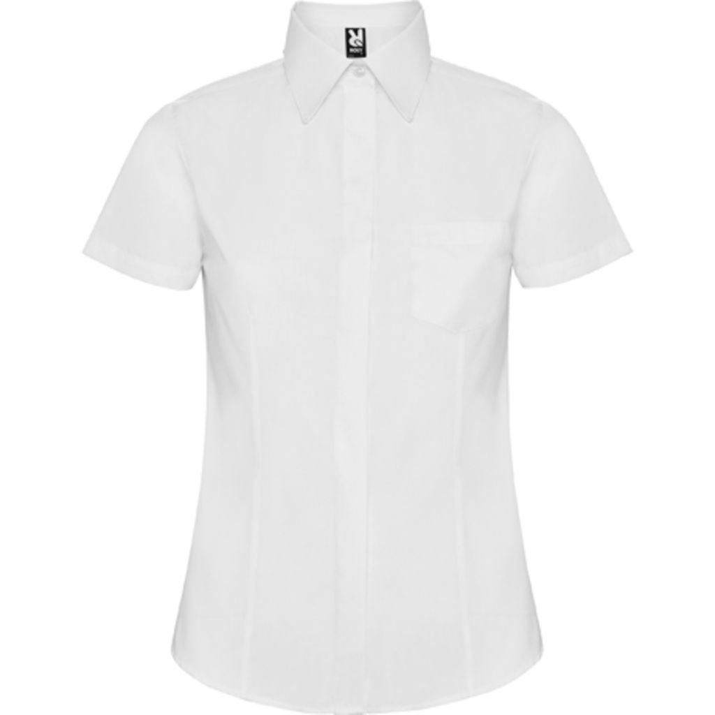 SOFIA Сорочка жіноча з коротким рукавом та нагрудною кишенею, колір білий  розмір XL