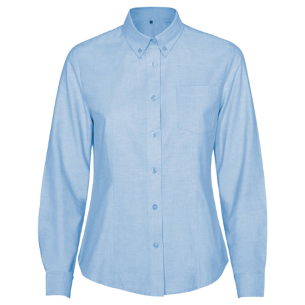 OXFORD WOMAN Женская рубашка с карманом на левой груди, цвет небесно-голубой  размер L