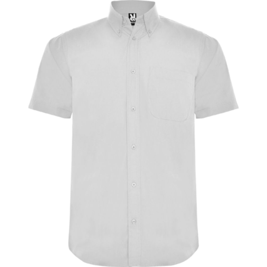 AIFOS Сорочка чоловіча з коротким рукавом та кишенею, колір білий  розмір L