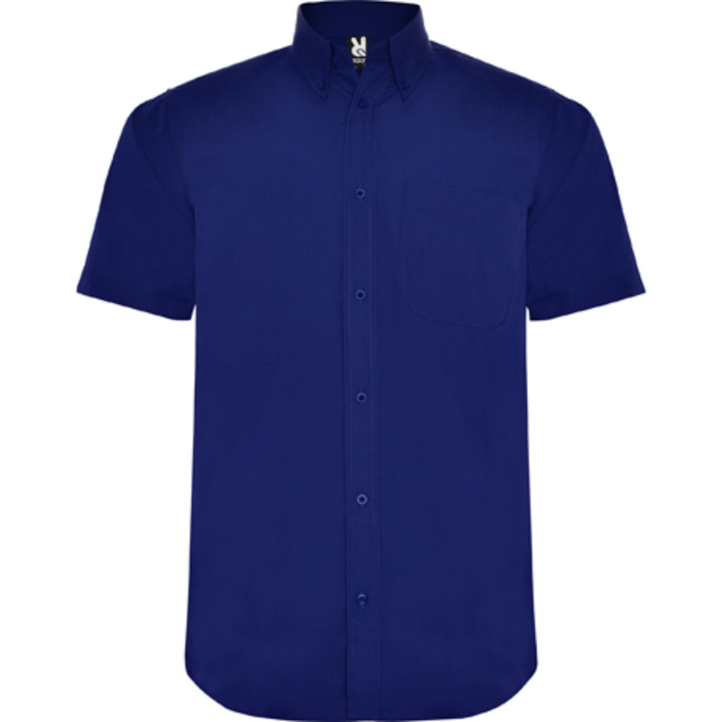 AIFOS Сорочка чоловіча з коротким рукавом та кишенею, колір небесно-блакитний  розмір L