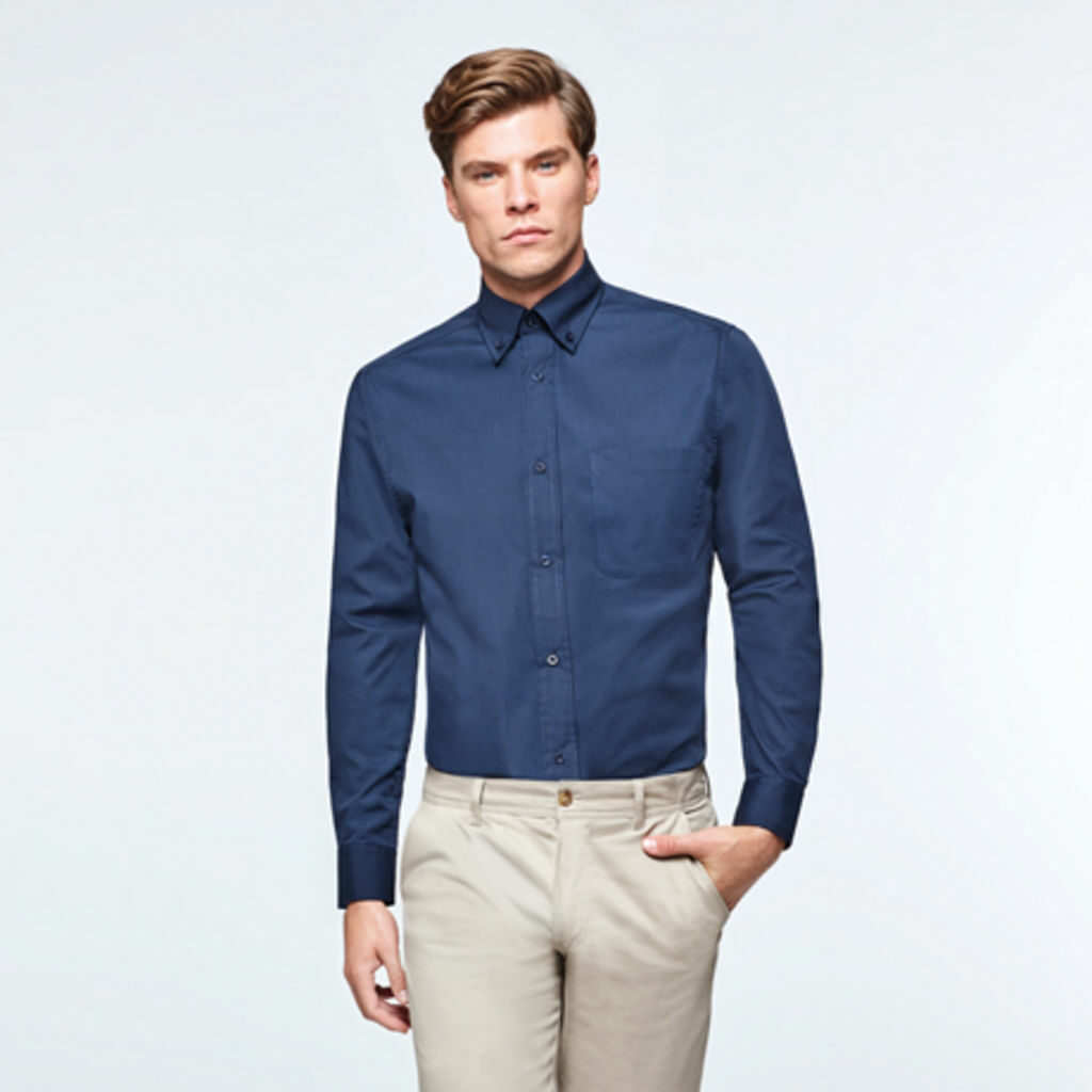 AIFOS L/S Сорочка чоловіча з довгим рукавом та кишенею небесно-блакитний  розмір L - CM55040365- Фото №2