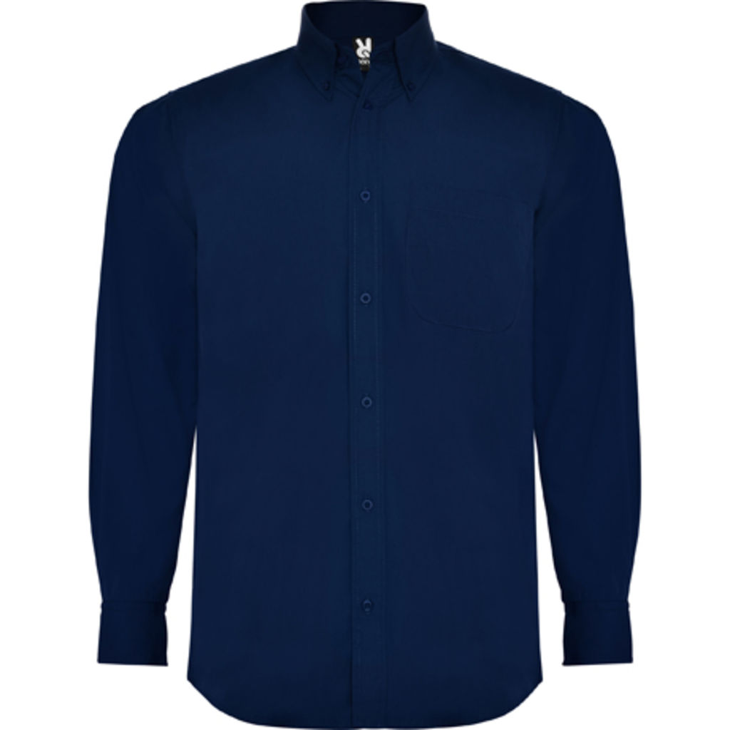 AIFOS L/S Сорочка чоловіча з довгим рукавом та кишенею, колір темно-синій  розмір XL