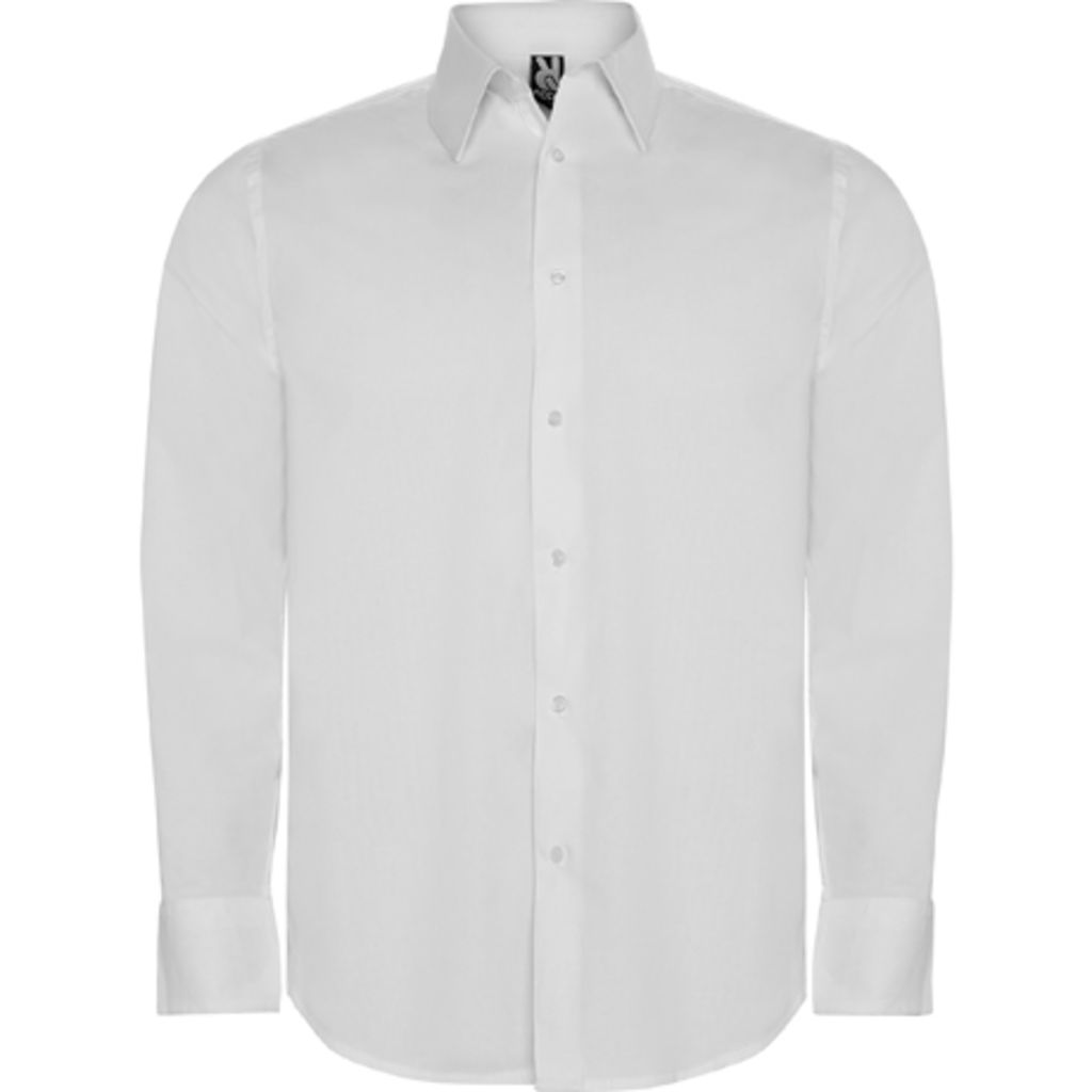MOSCU Рубашка из стрейчевой ткани, цвет белый  размер S