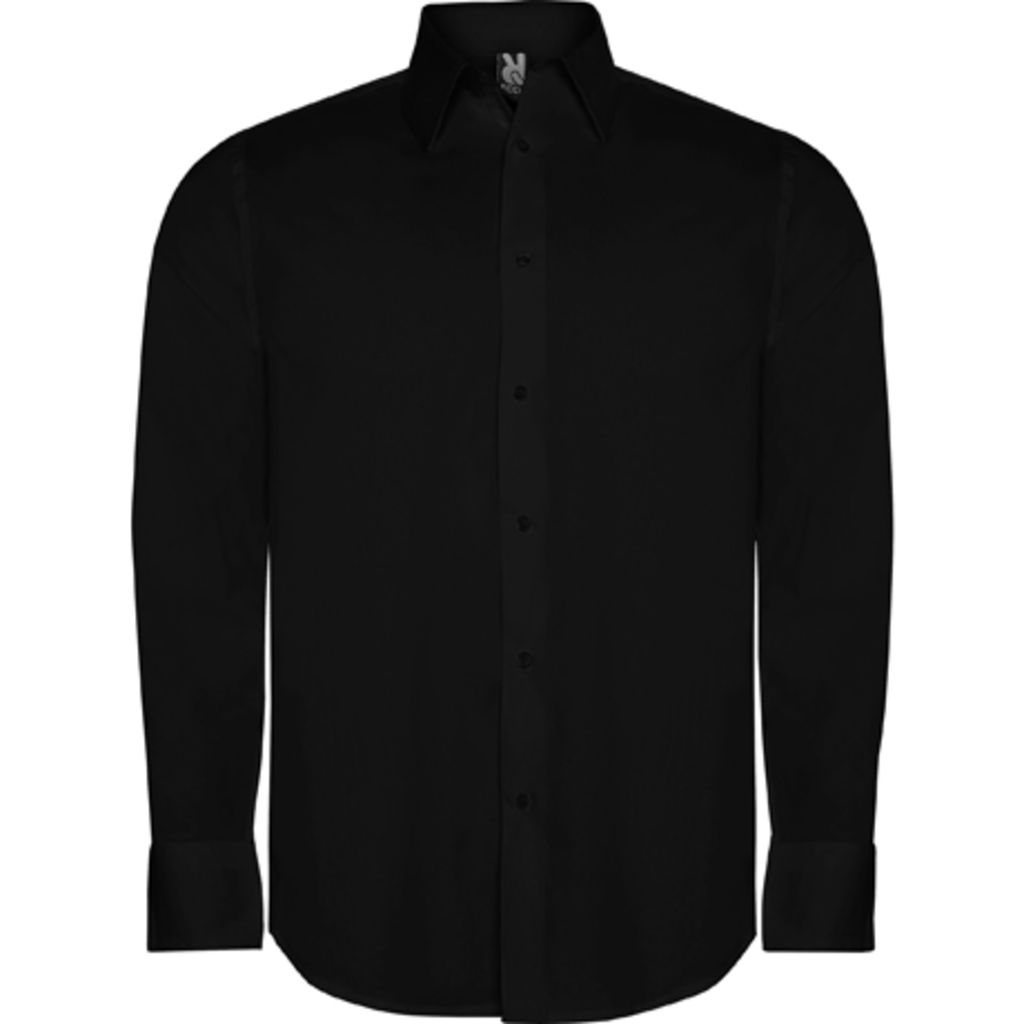 MOSCU Рубашка из стрейчевой ткани, цвет черный  размер S