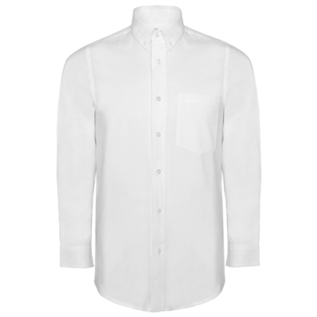 OXFORD Мужская рубашка с карманом на левой груди, цвет белый  размер S