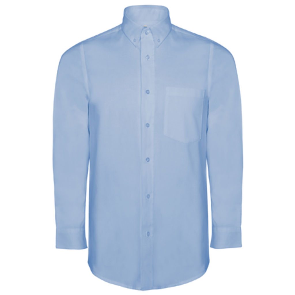 OXFORD Мужская рубашка с карманом на левой груди, цвет небесно-голубой  размер S