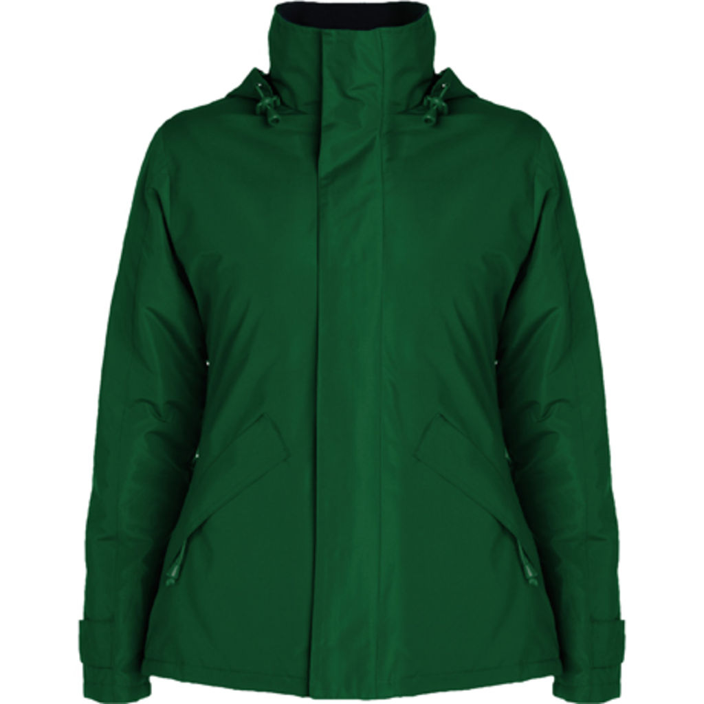 EUROPA WOMAN Куртка с высоким воротником и молнией того же цвета, цвет зеленый бутылочный  размер S