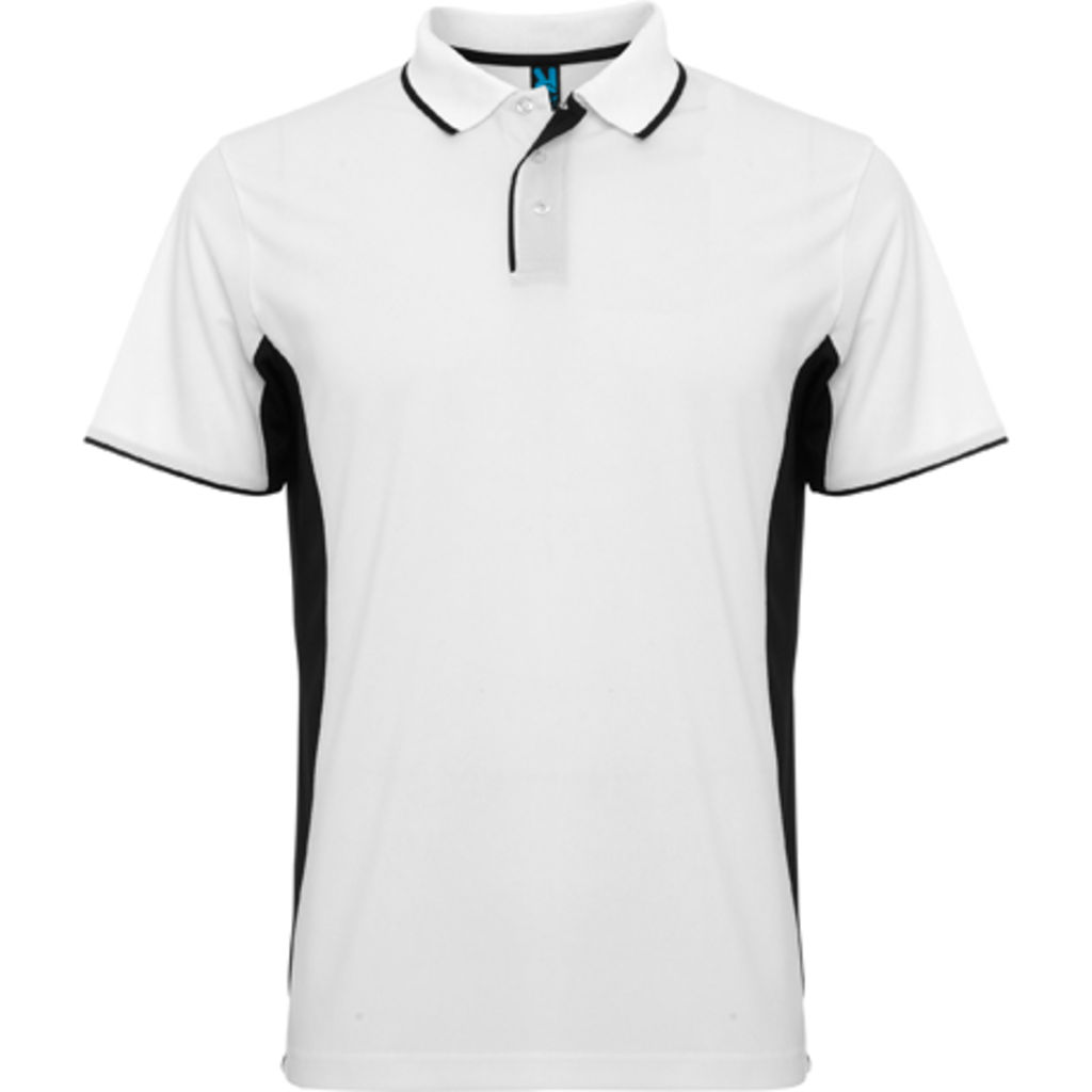 MONTMELO Технічна сорочка-поло, колір білий, чорний  розмір S