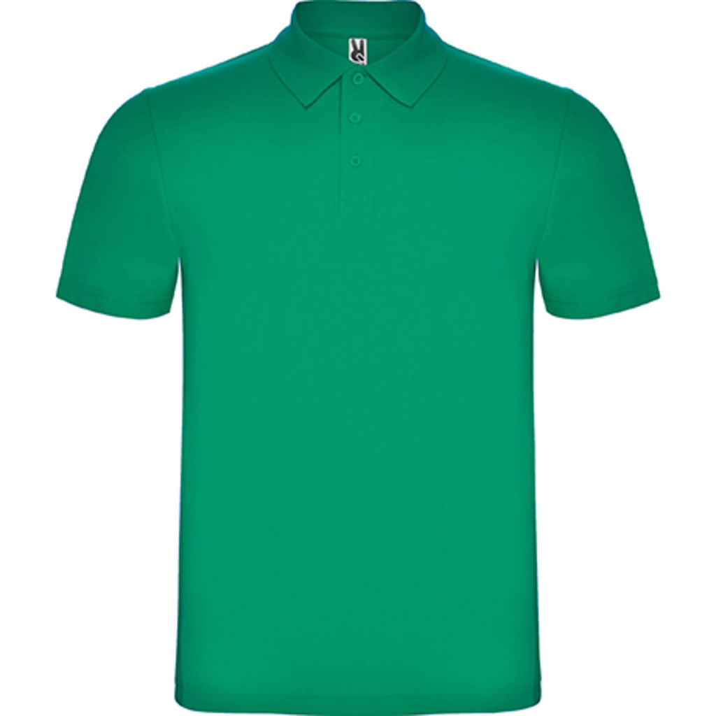 AUSTRAL Футболка-поло на трех пуговицах, цвет зеленый глубокий  размер S