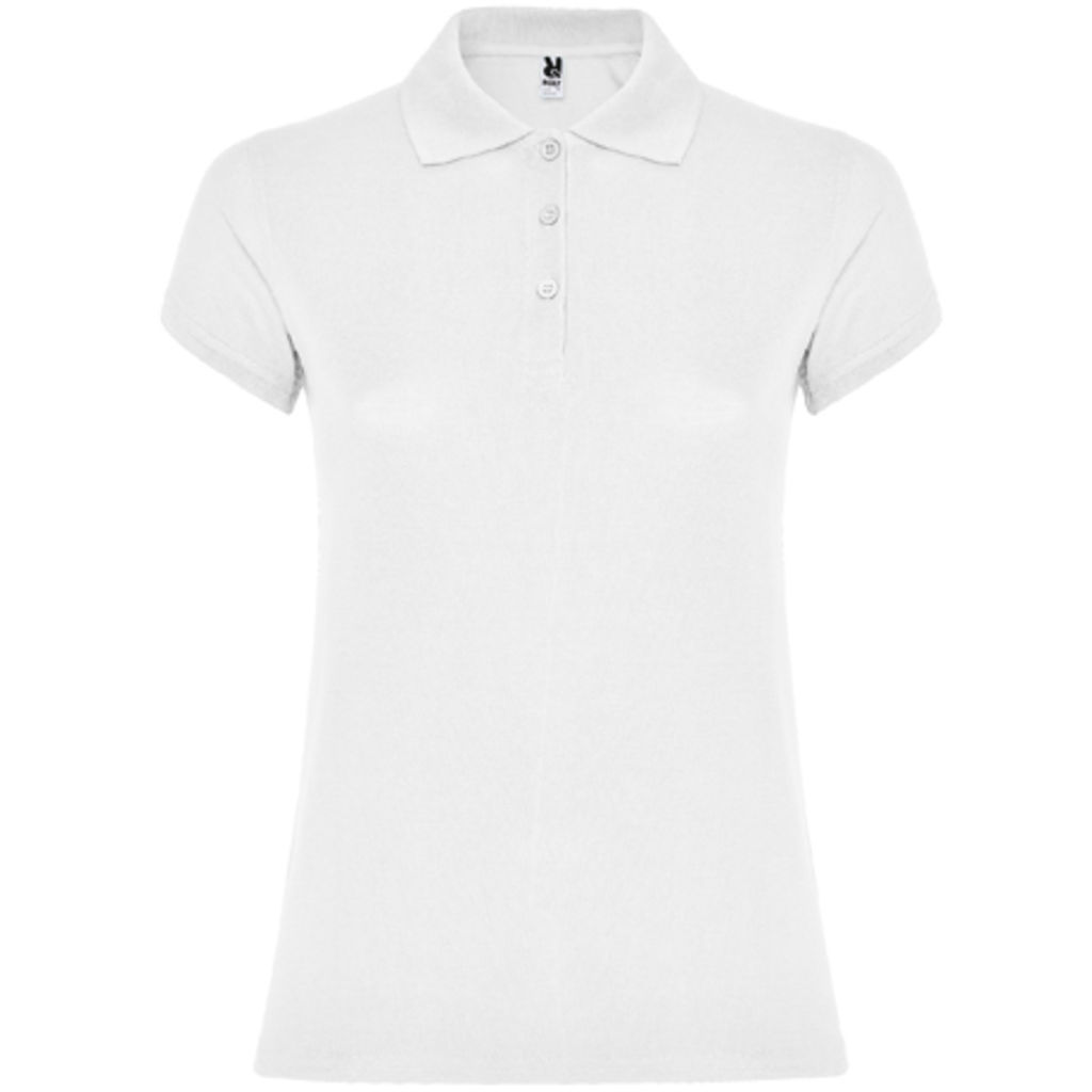 STAR WOMAN Жіноча футболка-поло з коротким рукавом, колір білий  розмір S