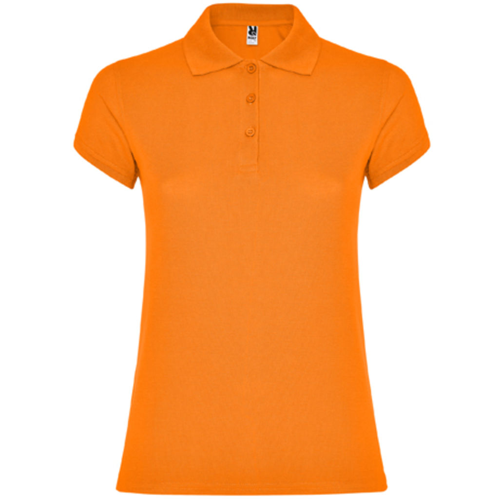 STAR WOMAN Жіноча футболка-поло з коротким рукавом, колір оранжевий  розмір S
