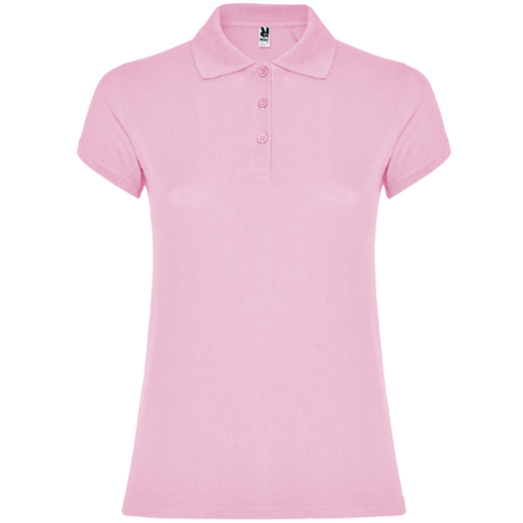 STAR WOMAN Женская футболка-поло с коротким рукавом, цвет светло-розовый  размер S