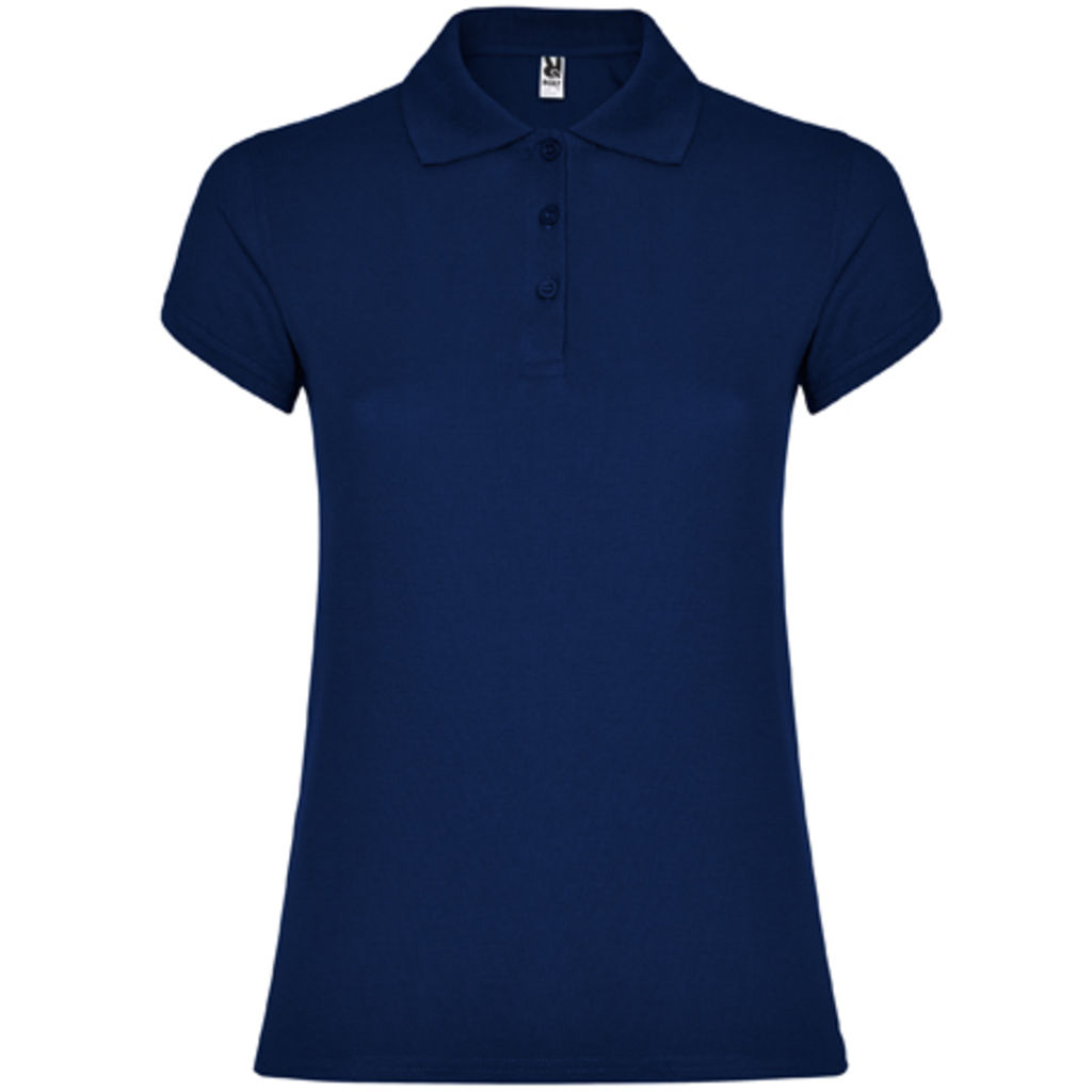 STAR WOMAN Жіноча футболка-поло з коротким рукавом, колір темно-синій  розмір S