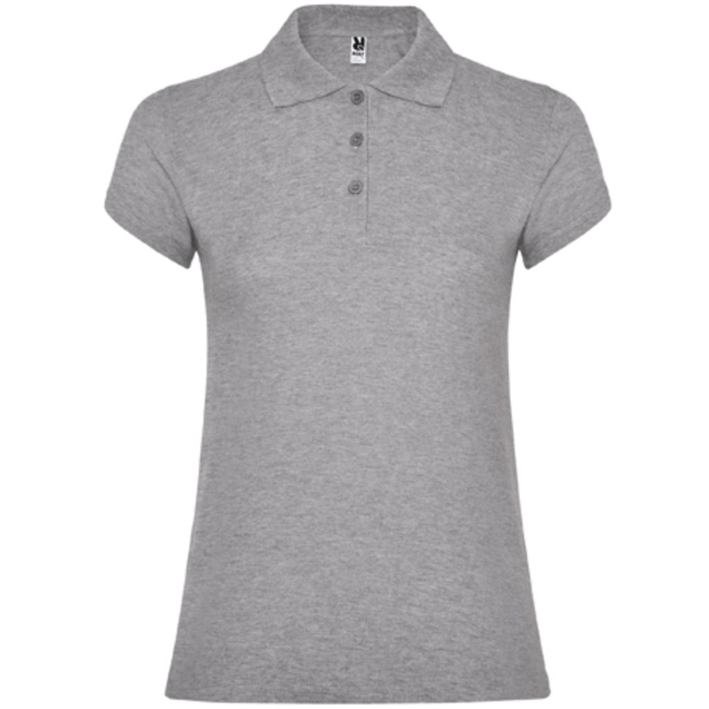 STAR WOMAN Жіноча футболка-поло з коротким рукавом, колір сірий  розмір S