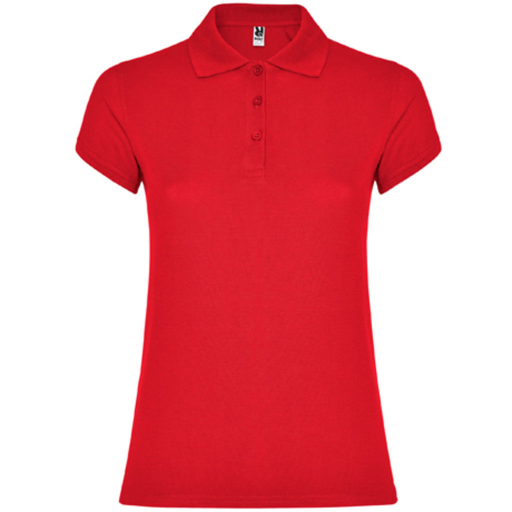 STAR WOMAN Жіноча футболка-поло з коротким рукавом, колір червоний  розмір S