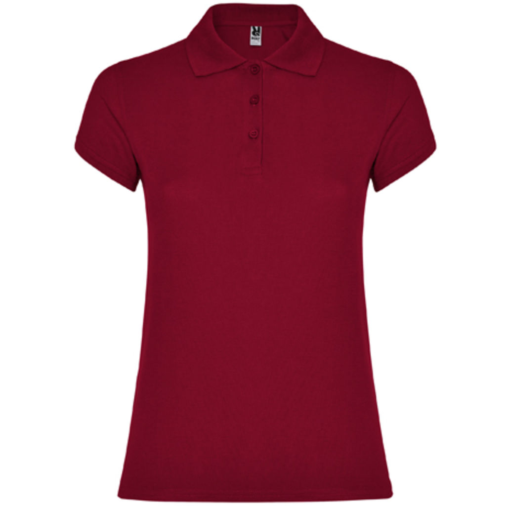 STAR WOMAN Женская футболка-поло с коротким рукавом, цвет гранатовый  размер L