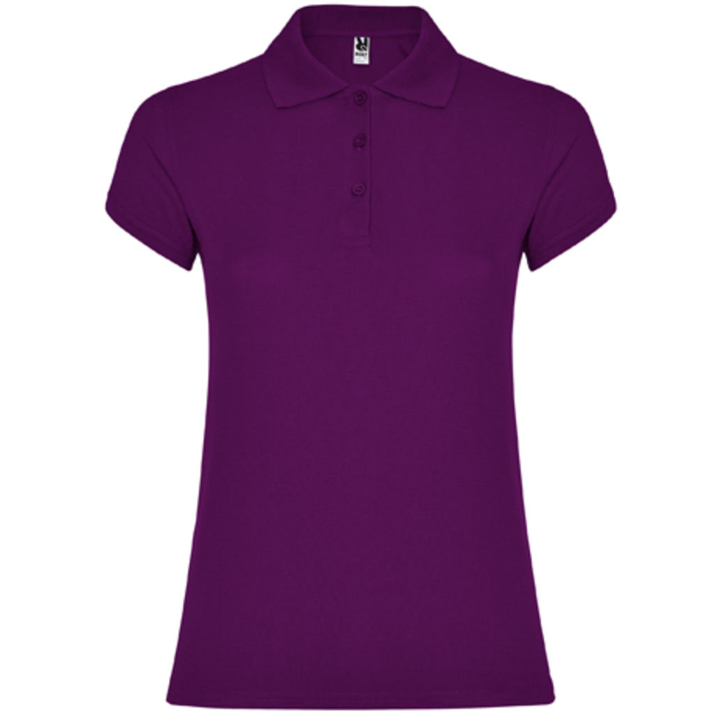 STAR WOMAN Женская футболка-поло с коротким рукавом, цвет пурпурный  размер 2XL