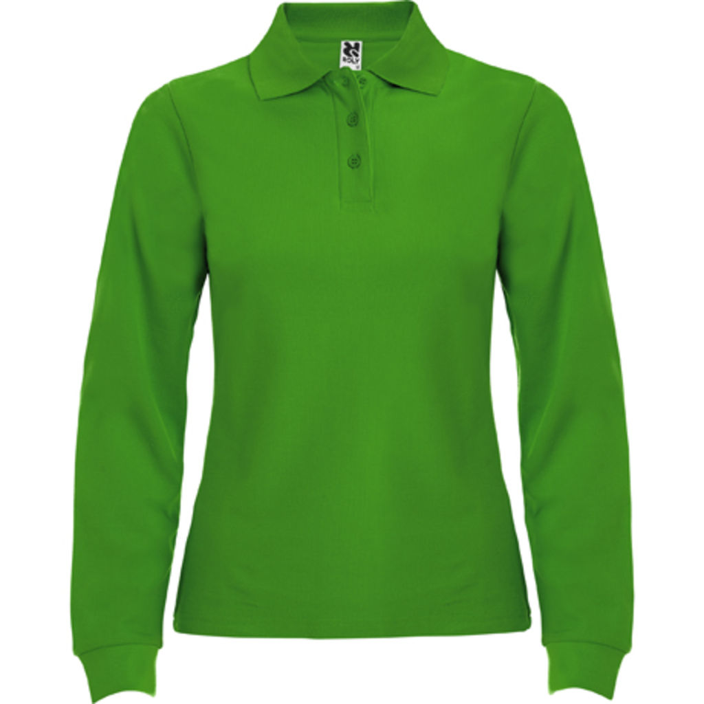 ESTRELLA WOMAN L/S Приталенное поло (slim fit) с длинным рукавом, цвет травяной зеленый  размер S