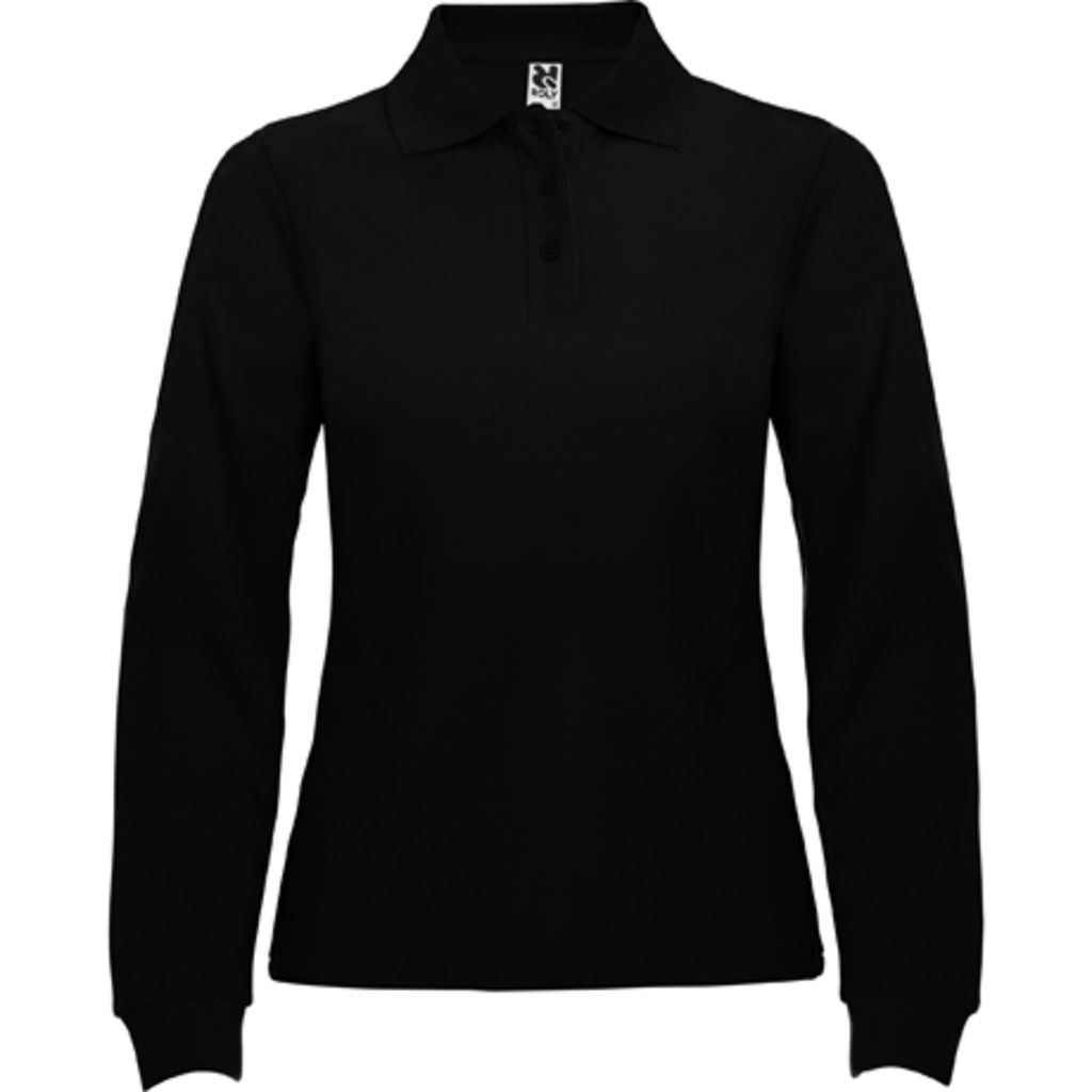 ESTRELLA WOMAN L/S Приталенное поло (slim fit) с длинным рукавом, цвет черный  размер 2XL