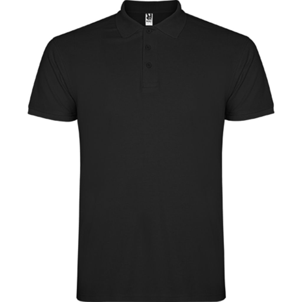 STAR Чоловіча футболка-поло з коротким рукавом, колір чорний  розмір S